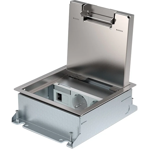 HPL POWERBOX 150 INSTORT 55MM 2XWCD+2XDATA-UITSPARING RVS S15 KLAPDEKSEL