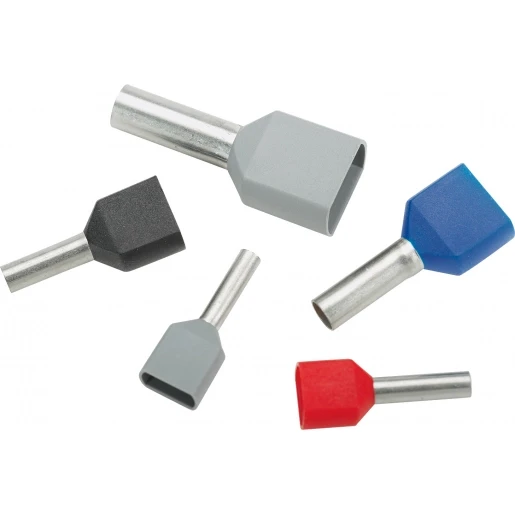 Panduit Insulated ferrule twin wire 16 awg (1.5mm²) 0.47(12.0mm) pin length black din end sleeve