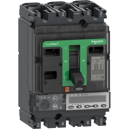 Schneider Electric NSX250HB2 100KA AC 4P4D 250A 6.2E