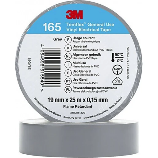3M Vinyl isolatietape 165 Grijs 19mm x 25m