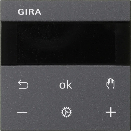 Gira System 55 3000 ruimtetemperatuurregelaar display enkelvoudig antraciet 539328