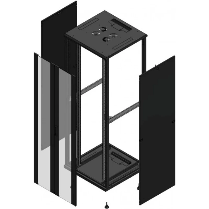 Gigamedia Vloer patchkast AV dubbel VER SP 19" 47HE 800x800mm Zwart GGM 704788PVDSP