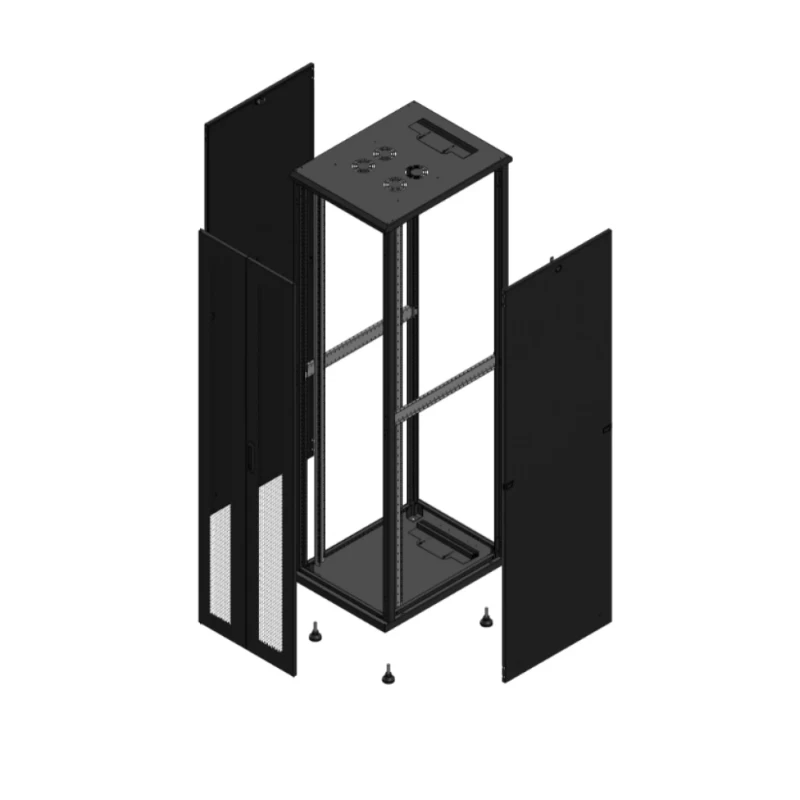 Gigamedia Vloer patchkast AV dubbel PER SP 19" 47HE 600x800mm Zwart GGM 704768PPDSP