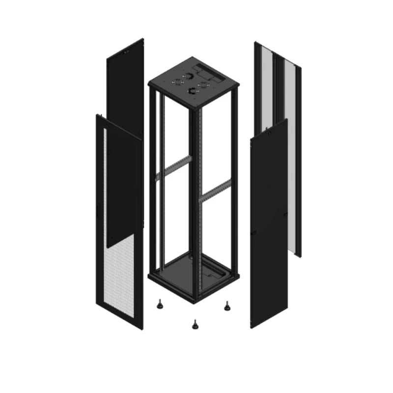 Gigamedia Vloer patchkast AV enkel PER AR dubbel VER 19" 47HE 600x600mm Zwart GGM 704766PPSPVD