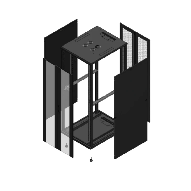 Gigamedia Vloer patchkast AV dubbel VER AR dubbel PER 19" 42HE 800x1000mm Zwart GGM 7042810PVDPPD