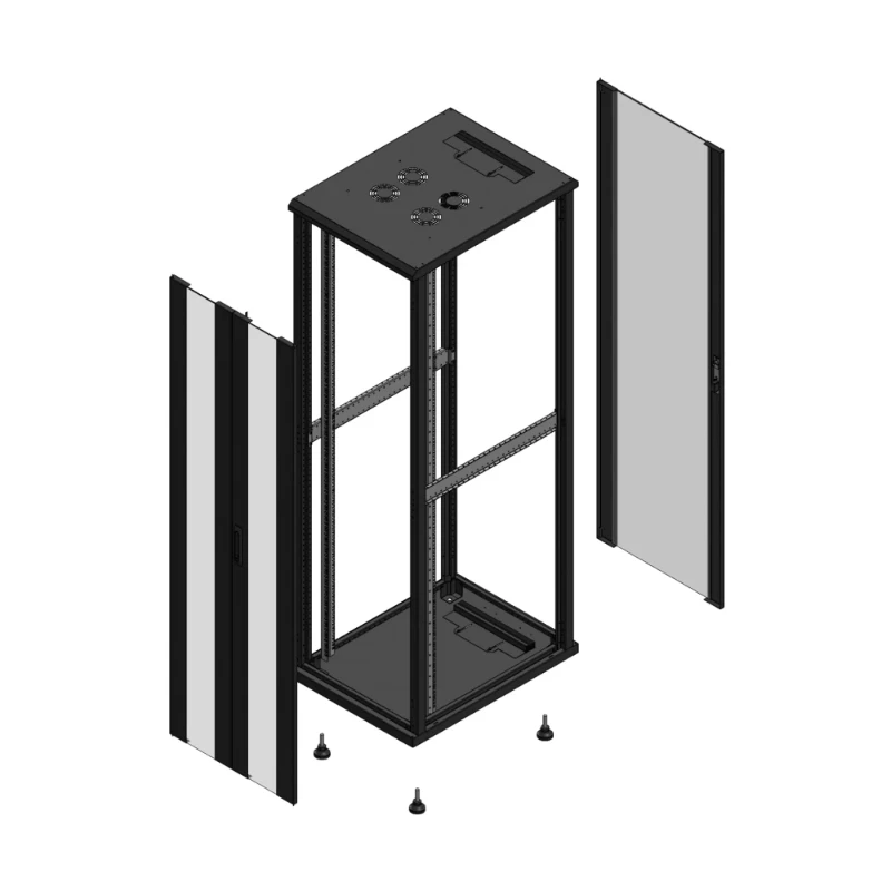 Gigamedia Vloer patchkast AV dubbel VER AR enkel VER EX 19" 42HE 600x800mm Zwart GGM 704268PVDPVSEX