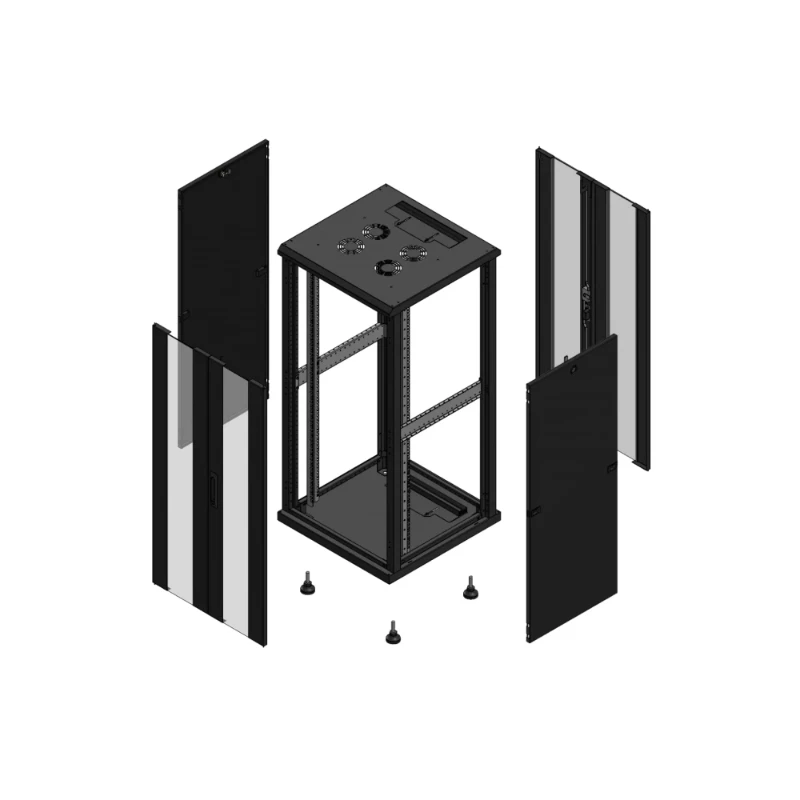 Gigamedia Vloer patchkast AV dubbel VER AR dubbel VER 19" 26HE 600x600mm Zwart GGM 702666PVDPVD