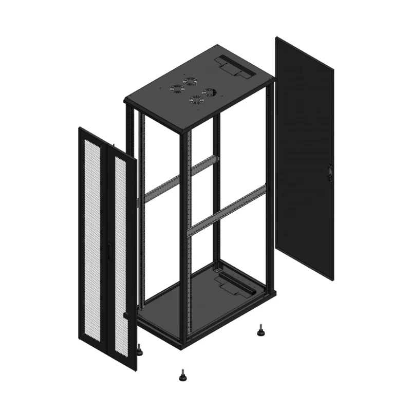 Gigamedia Vloer patchkast AV dubbel PER AR enkel TOL EX 19" 42HE 600x1000mm Zwart GGM 7042610PPDPTSEX
