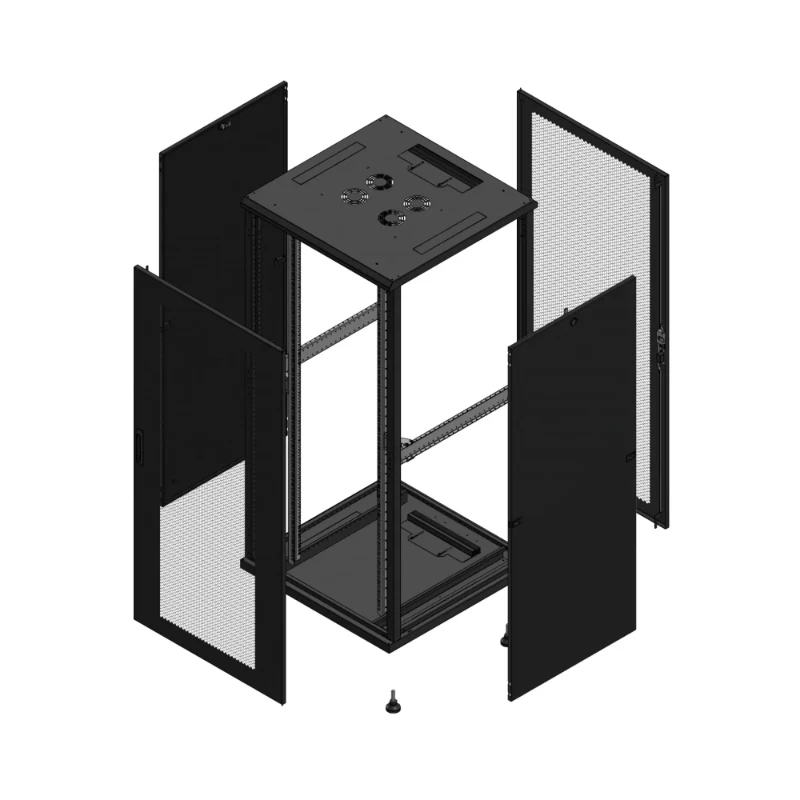 Gigamedia Vloer patchkast AV enkel PER AR enkel PER 19" 36HE 800x800mm Zwart GGM 703688PPSPPS