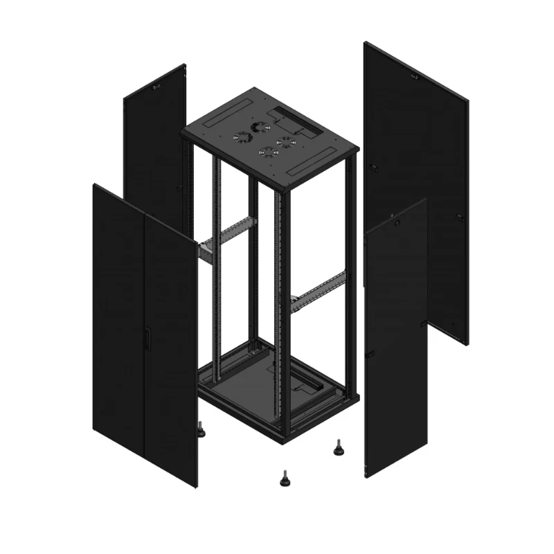 Gigamedia Vloer patchkast AV dubbel TOL PAR 19" 36HE 800x600mm Zwart GGM 703686PTDPAR