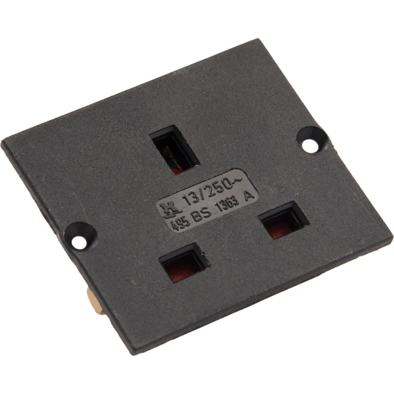 Martin Kaiser Inbouw toestelcontactdoos geaard type G shutter 250V 13A IP20 zwart 495/SW