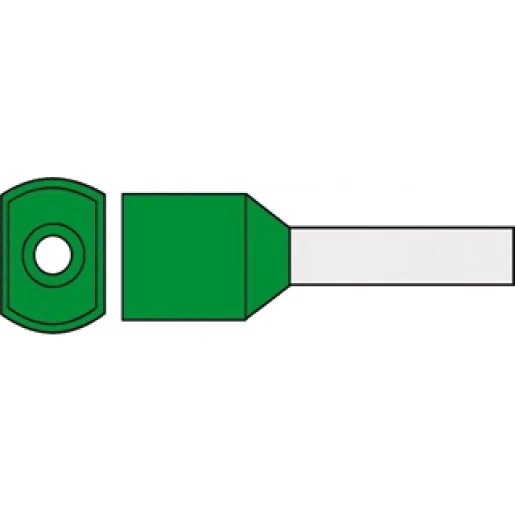 Klemko adereindhuls 6mm² 14mm Geïsoleerd Groen