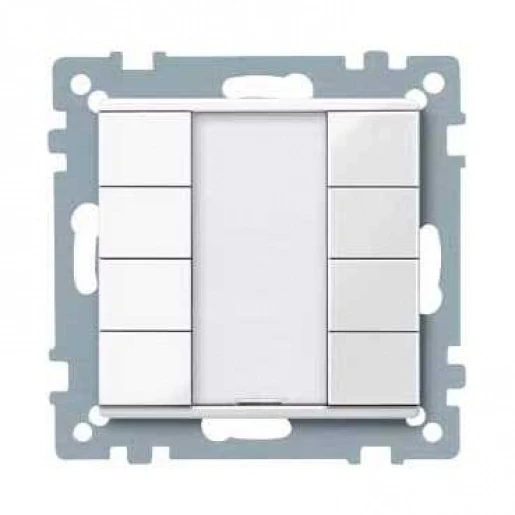 Merten SpaceLogic KNX Impulsdrukker + BR systeem M KNX 8-voudig wit met tekstv inbouw IP20 RAL 9010 MTN617419