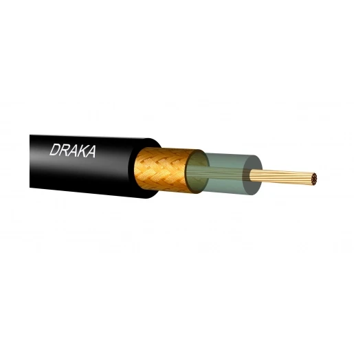 Draka Coaxkabel 50Ohm Eca zwart PVC 0.9mm 113813H6