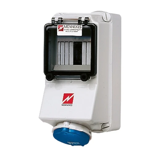 Mennekes Wandcontactdoos 16A3P 6H230V IP44 + rail