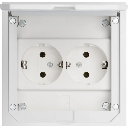 ABL Home Line vloer wandcontactdoos 112x112mm 2-voudig 250V 16A IP41 grijs 1632490