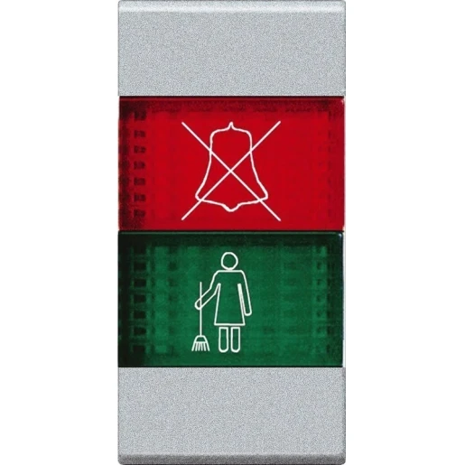 Bticino Livinglight Signalering rood groen LED Basiselement met centrale afdekplaat 230V inbouw grijs IP2X BTNT4373H