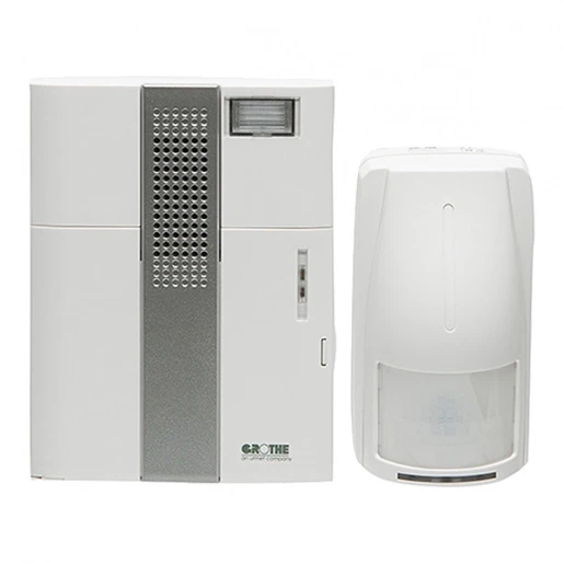 Grothe Mistral Gong + bewegingsmelder/zender met flits 86dB AC/DC Wit 500m Draadloos 714275