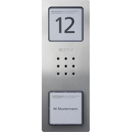 Siedle 1+N Audio deurstation compact 1 beltoets zilver IP54 Opbouw 210008748-00