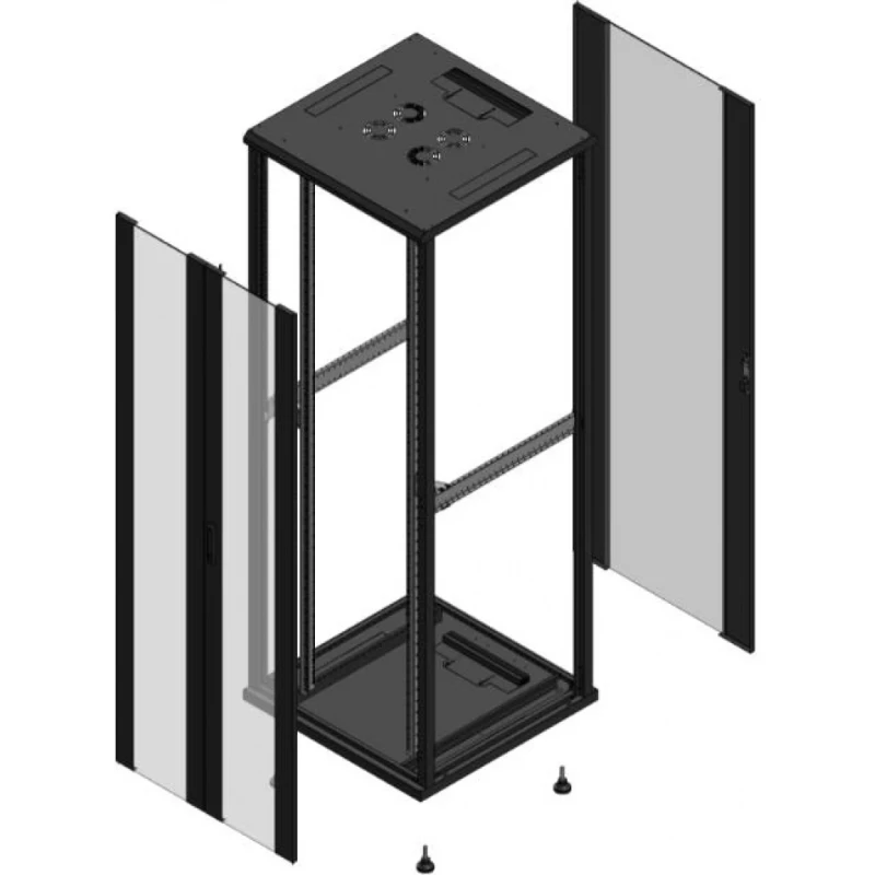 Gigamedia Vloer patchkast AV dubbel VER AR enkel VER EX 19" 47HE 800x800mm Zwart GGM 704788PVDPVSEX