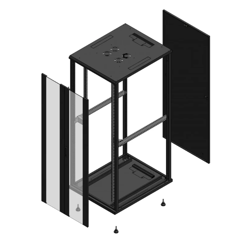 Gigamedia Vloer patchkast AV dubbel VER PAR EX 19" 42HE 800x1000mm Zwart GGM 7042810PVDPAREX