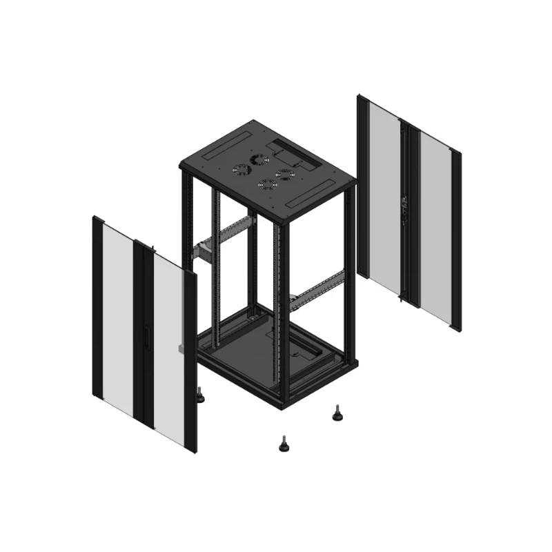 Gigamedia Vloer patchkast AV dubbel VER AR dubbel VER EX 19" 26HE 800x600mm Zwart GGM 702686PVDPVDEX