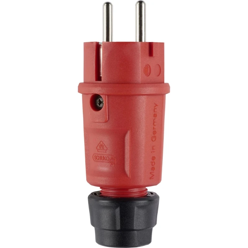 ABL Hightech stekker SCHUKO & Frans/Belgisch Elamid rood IP54