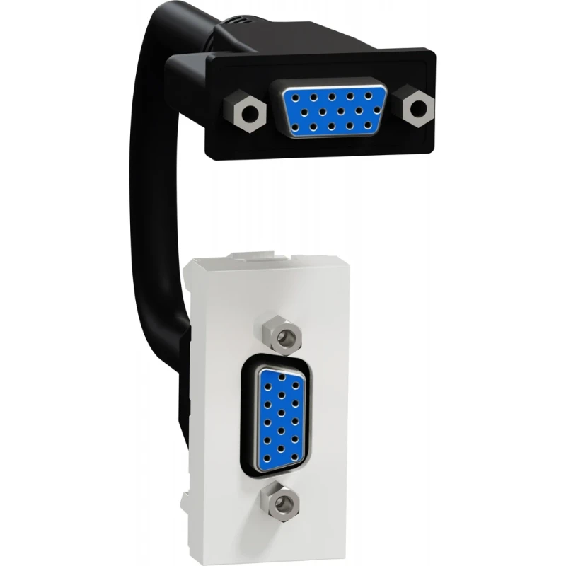 Merten New Unica Frame VGA HD15 female Modulair element voor schakelmateriaal 1 connector Zonder label wit NU343218