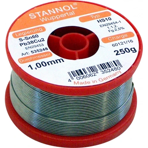 Stannol HS10 Soldeertin S-SN60PB39CU1 535248 250g 1mm 99040502