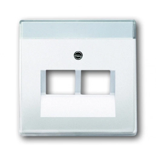 ABB Busch-Jaeger Future, Solo, Axcent, Carat Centraalplaat datadoos RJ45 Jack plug Centraalplaat 2 connectoren Met label wit 2CKA001710A3164