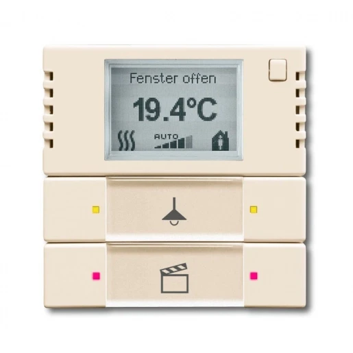 ABB Busch-Jaeger KNX, Future, Solo, Carat Bedienelement + RTR KNX 2-voudig wit met tekstv inbouw IP20 RAL 1013 2CKA006134A0322