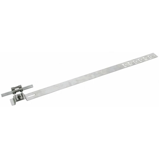 Dehn Roof conductor holder unigrip stst h 20mm rd 8mm w.embossed brace l 4