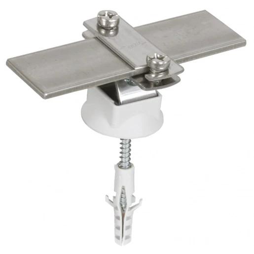 Dehn Conductor holder stst f.fl 30mm/rd6-10mm with wood screw and plastic
