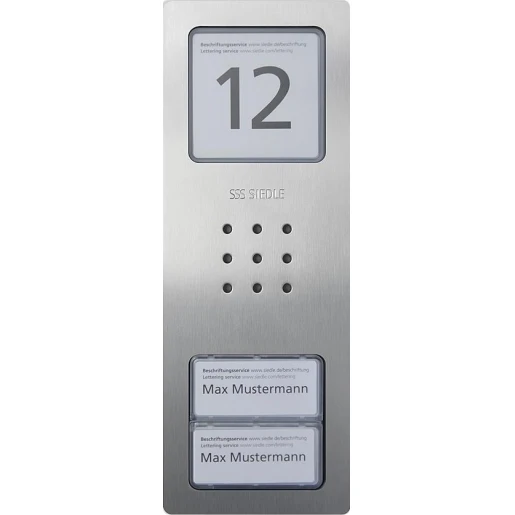 Siedle 1+N Audio deurstation compact 2 beltoetsen zilver IP54 Opbouw 210008749-00