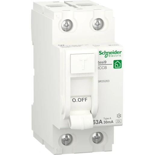 Schneider Electric RESI 9 Aardlekschakelaar 2p 63A 0.03A type A R9R35263
