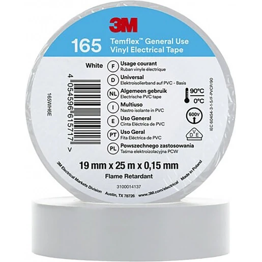 3M Vinyl isolatietape 165 Wit 19mm x 25m