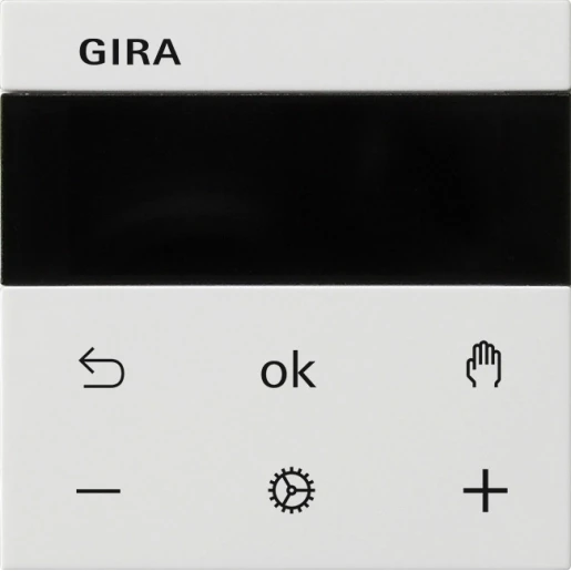 Gira System 55 s3000 ruimtetemperatuurregelaar bluetooth zuiver wit enkelvoudig Glanzend wit RAL 9010 539403