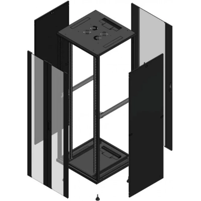 Gigamedia Vloer patchkast AV dubbel VER AR enkel VER 19" 47HE 800x800mm Zwart GGM 704788PVDPVS