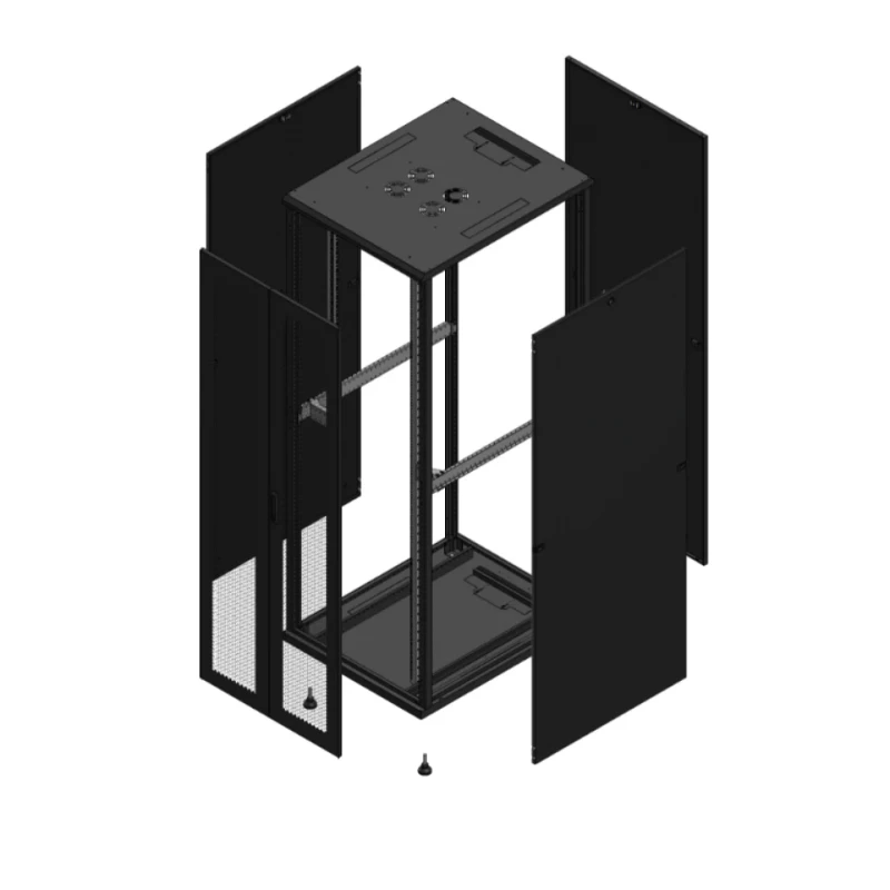 Gigamedia Vloer patchkast AV dubbel PER PAR 19" 47HE 800x1000mm Zwart GGM 7047810PPDPAR