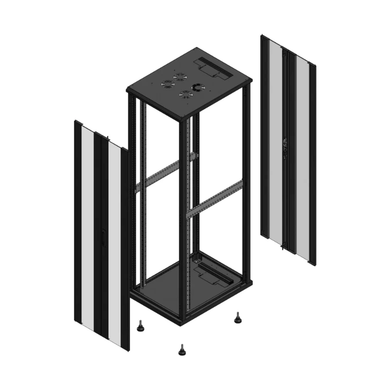Gigamedia Vloer patchkast AV dubbel VER AR dubbel VER EX 19" 42HE 600x800mm Zwart GGM 704268PVDPVDEX