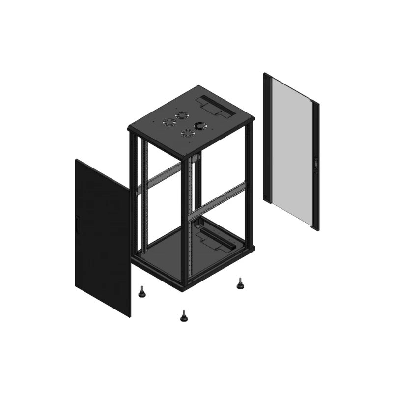 Gigamedia Vloer patchkast AV enkel TOL AR enkel VER EX 19" 26HE 600x800mm Zwart GGM 702668PTSPVSEX