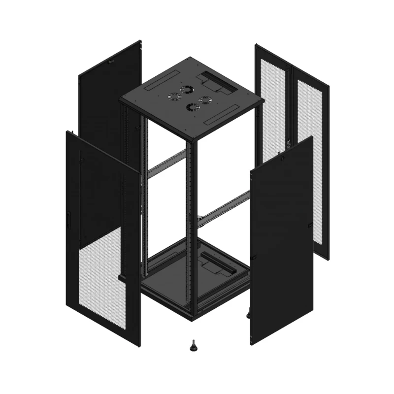 Gigamedia Vloer patchkast AV enkel PER AR dubbel PER 19" 36HE 800x800mm Zwart GGM 703688PPSPPD