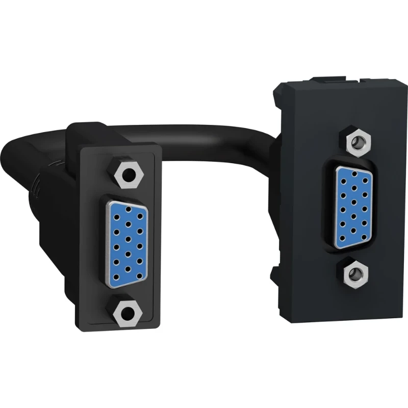 Merten New Unica Frame VGA HD15 female Modulair element voor schakelmateriaal 1 connector Zonder label antraciet NU343254