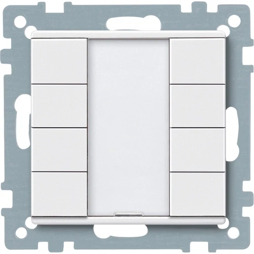 Merten KNX (brand Merten) Impulsdrukker KNX 8-voudig wit met tekstv inbouw IP20 RAL 9010 627819