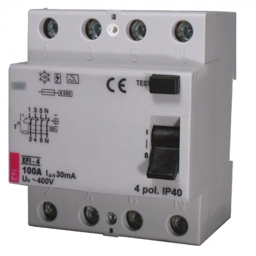 ETI EFI Aardlekschakelaar 4p 100A 0.03A type A 432000056