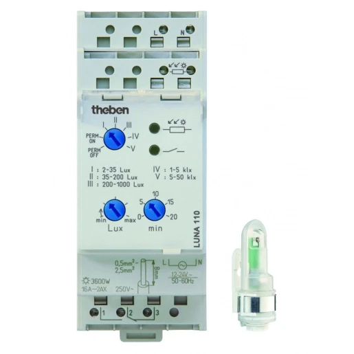 Theben Luna top 2 digitale schemerschakelaar uc DIN-rail Wandopbouw 24V 16A 1104100