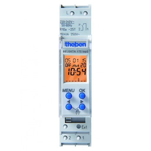 Theben Selekta digitale schakelklok paneelbouw DIN-rail 230 - 240V 1 kanaal 16A AC 1750100