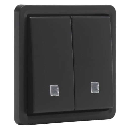 Niko New Hydro drukknop verlicht opbouw groepen drukcontact Drukknop Mat zwart RAL 9005 761-35100