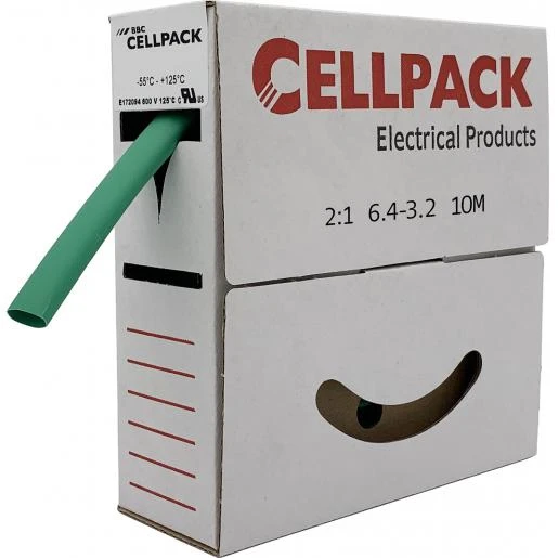 Cellpack Krimpkous/afrolbox dunw.krimpverh.2 : 1-sb/6.4-3.2/groen/10m