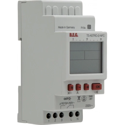 B.E.G. TS digitale schakelklok paneelbouw DIN-rail 230V 1 kanaal 16A AC 93142